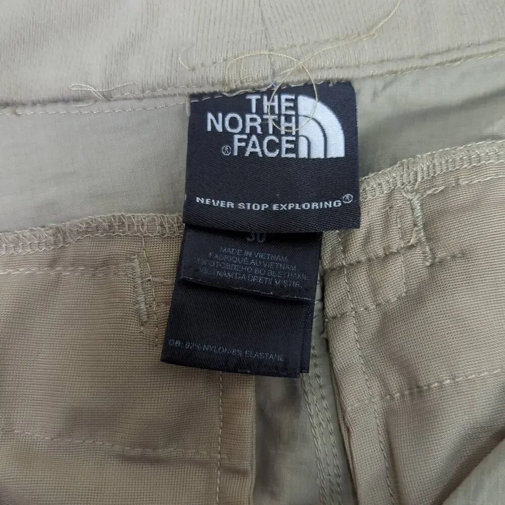 The North Face Men’s 30 Tan Khaki Cargo Hiking Outdoor Pants Stow Pocket